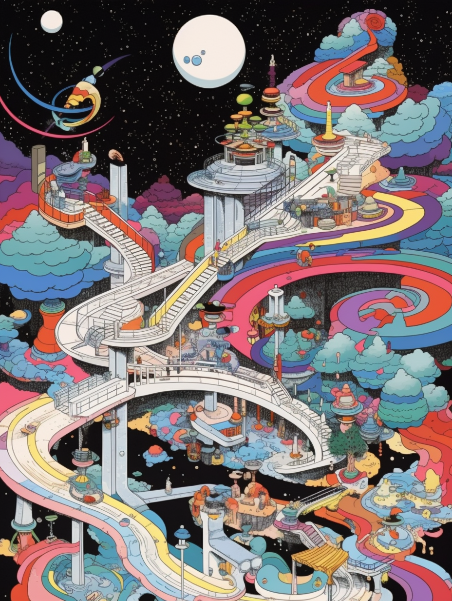 A Psychedelic Journey through Futuristic Realms