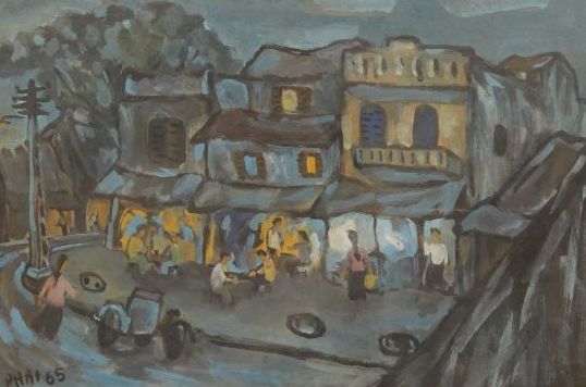 BUI XUAN PHAI (VIETNAMESE 1920-1988) - STREET SCENE AT NIGHT
