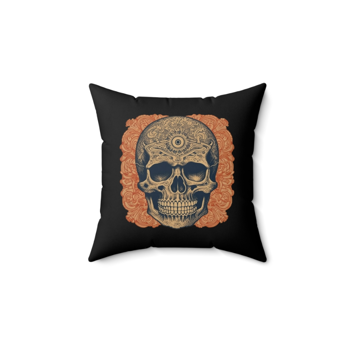 41674.jpg Faux Suede Square Pillow - Indoor pillow with ancient skull print