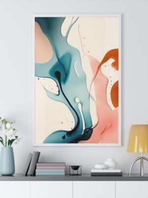 Minimal Abstract Art in a high quality frame | Home Decor Abstract Art - 3 sizes, 2 colors of frames