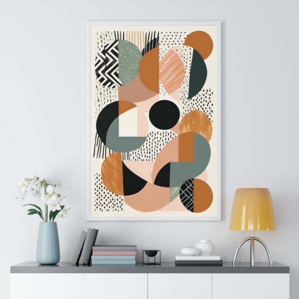 Minimal Abstract Boho Art in a high quality frame | Boho Home Decor Abstract Art - 3 sizes, 2 colors of frames