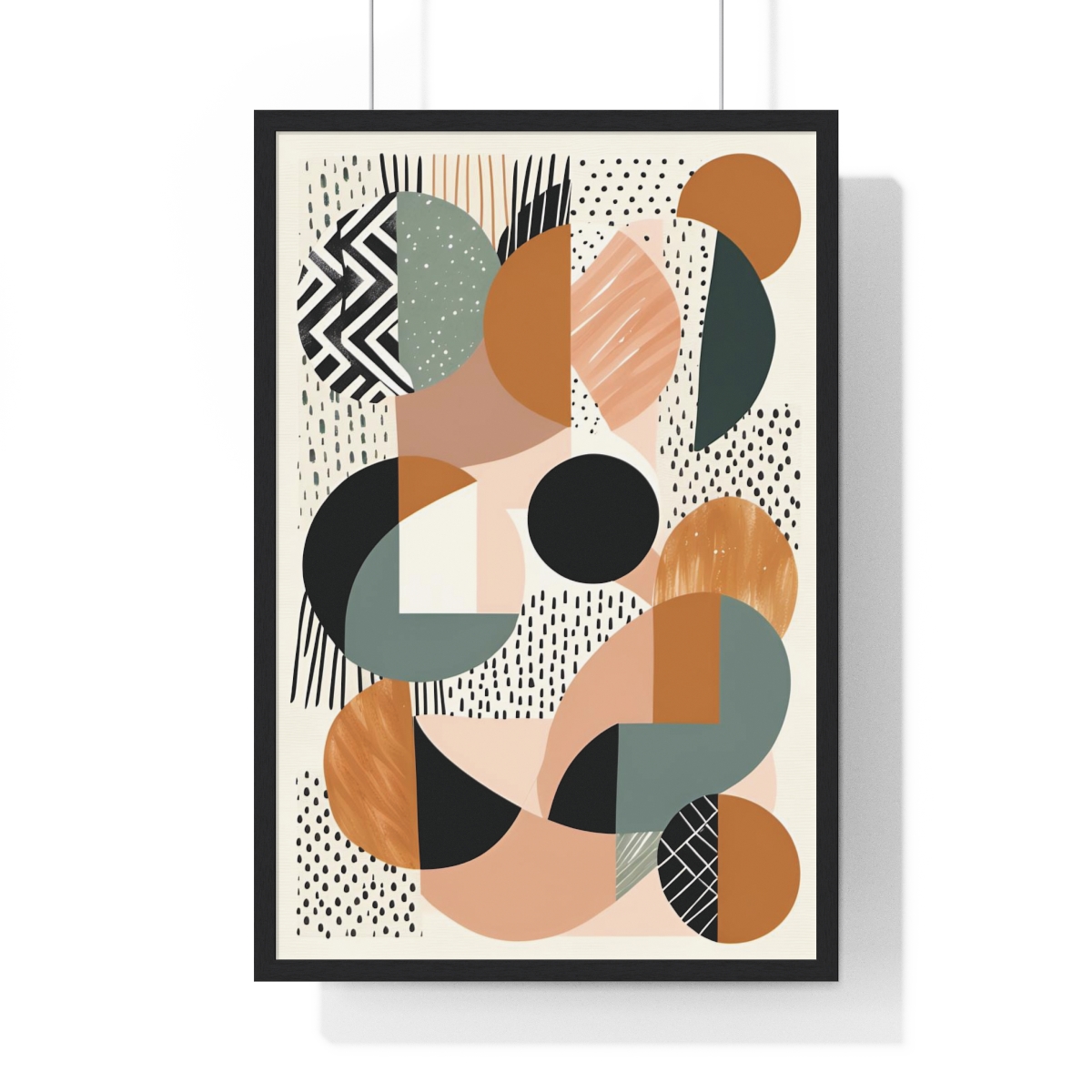 Minimal Abstract Boho Art in a high quality frame | Boho Home Decor Abstract Art - 3 sizes, 2 colors of frames