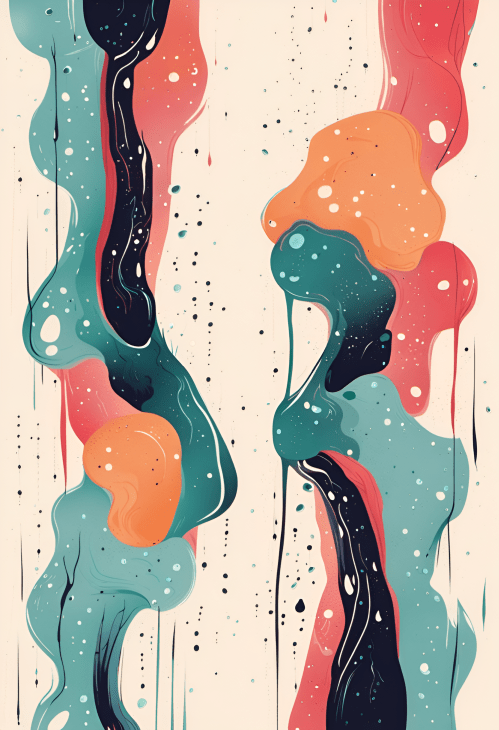 Picture of Abstract Art Print presenting flows of substances