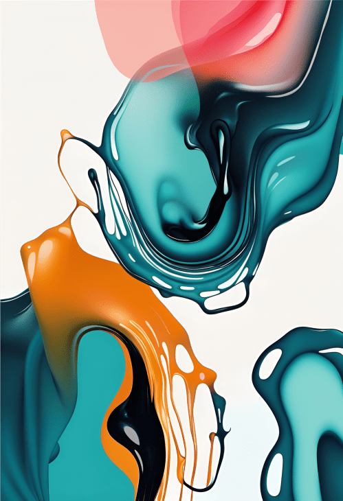 Picture of Abstract Art Print presenting flows of substances