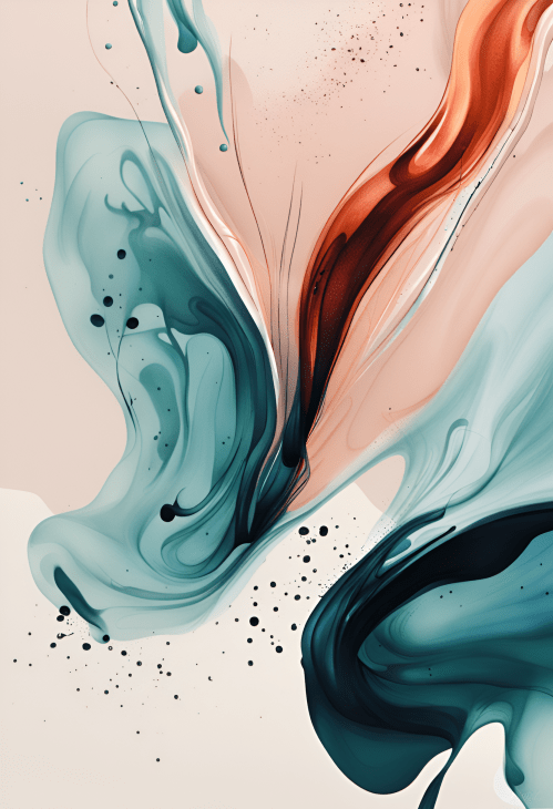 Picture of Abstract Art Print presenting flows of substances