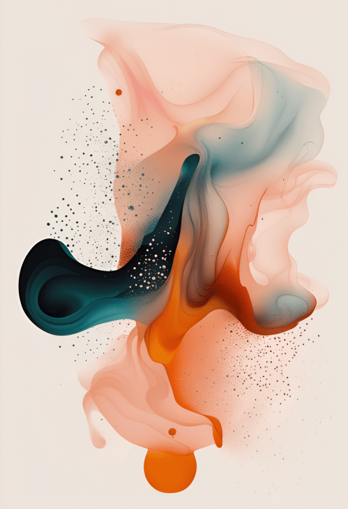 Picture of Abstract Art Print presenting flows of substances