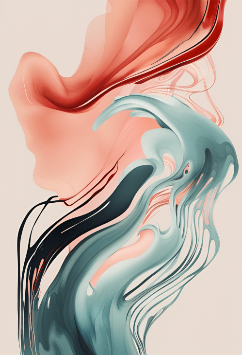 Picture of Abstract Art Print presenting flows of substances