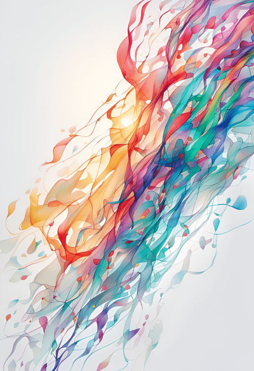 Picture of Abstract Art Print presenting flows of substances